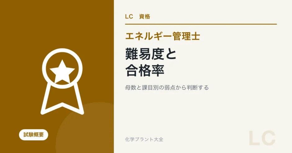 エネルギー管理士の難易度・合格率・勉強時間を解説する記事のアイキャッチ