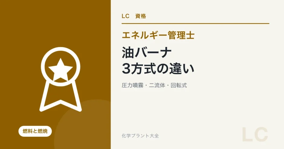 エネルギー管理士の油バーナ対策｜圧力噴霧・二流体・回転式を比較