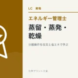 エネルギー管理士熱分野の蒸留・蒸発・乾燥を解説する記事のアイキャッチ