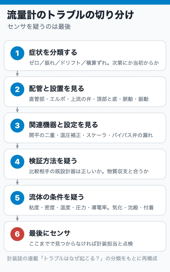 流量計のトラブルの切り分け