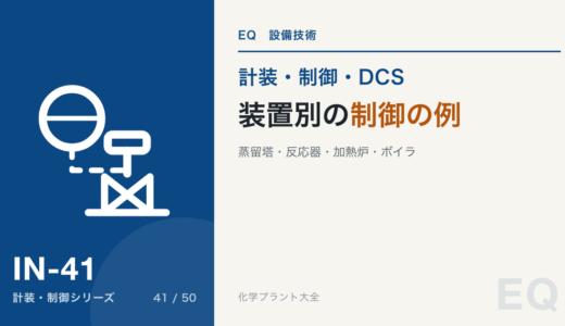 装置別の制御の例｜蒸留塔・反応器・加熱炉・ボイラ・圧縮機のサージ防止、どこに何の調節計があるか