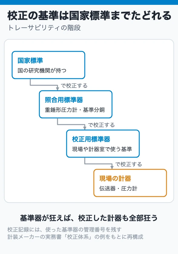 校正の基準は国家標準までたどれる