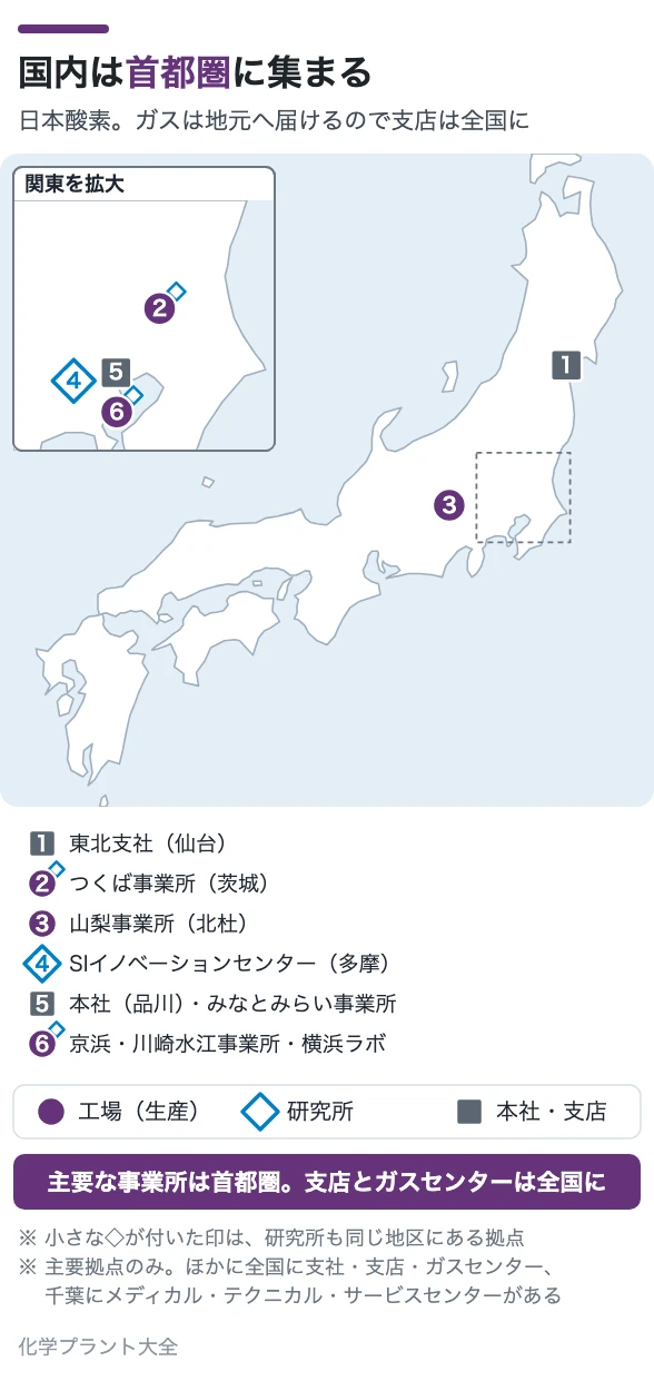 国内は首都圏に集まる