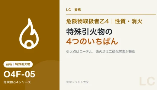 危険物乙4の特殊引火物｜4つの物品の「いちばん」を取り違えない