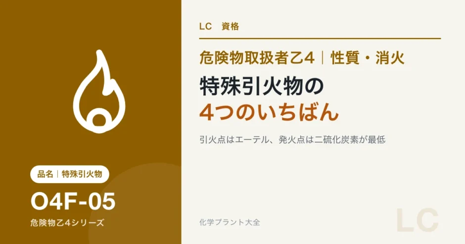 危険物乙4の特殊引火物｜4つの物品の「いちばん」を取り違えないのアイキャッチ