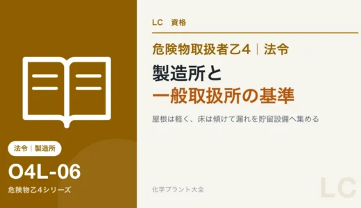 危険物乙4の製造所と一般取扱所の基準｜屋根を軽く、床を傾ける理由