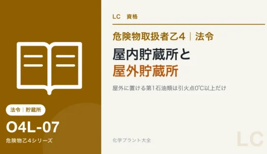危険物乙4の屋内貯蔵所と屋外貯蔵所｜屋外にガソリンを置けない理由