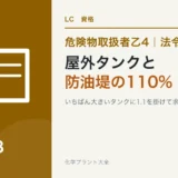 危険物乙4の屋外タンク貯蔵所と防油堤|容量110%は何のためかを図でのアイキャッチ
