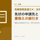 危険物乙4の免状の交付・書換え・再交付|試験で問われる申請先と年数のアイキャッチ