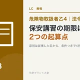 危険物乙4の保安講習の受講期限｜試験で問われる2つの起算点を図でのアイキャッチ