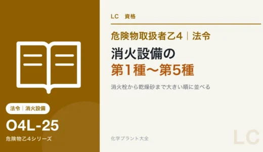 危険物乙4の消火設備 第1種〜第5種｜実物を大きい順に並べて覚える
