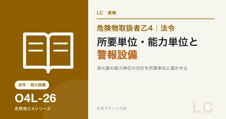 危険物乙4の所要単位・能力単位と警報設備｜何を数える決まりかを先に押さえるのアイキャッチ