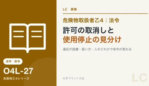 危険物乙4の措置命令・許可の取消し・使用停止｜違反の種類で見分ける