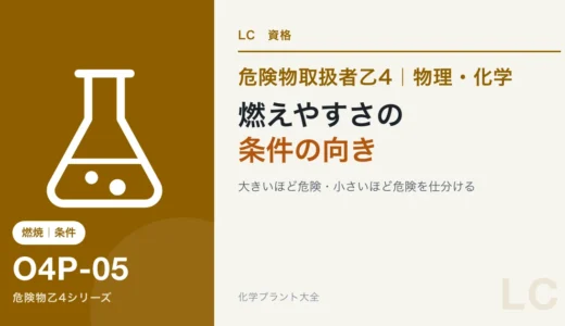 危険物乙4の燃えやすさの条件｜大きいほど危険・小さいほど危険を仕分ける