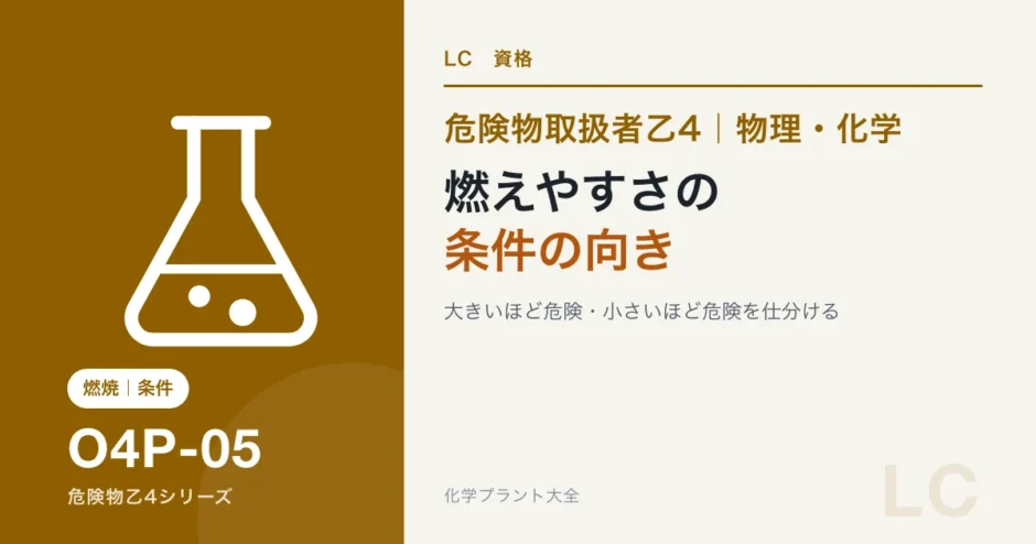 危険物乙4の燃えやすさの条件｜大きいほど危険・小さいほど危険を仕分けるのアイキャッチ