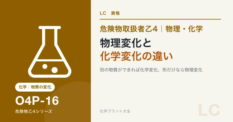 危険物乙4の物理変化と化学変化の見分け方｜別の物質になるかどうかのアイキャッチ