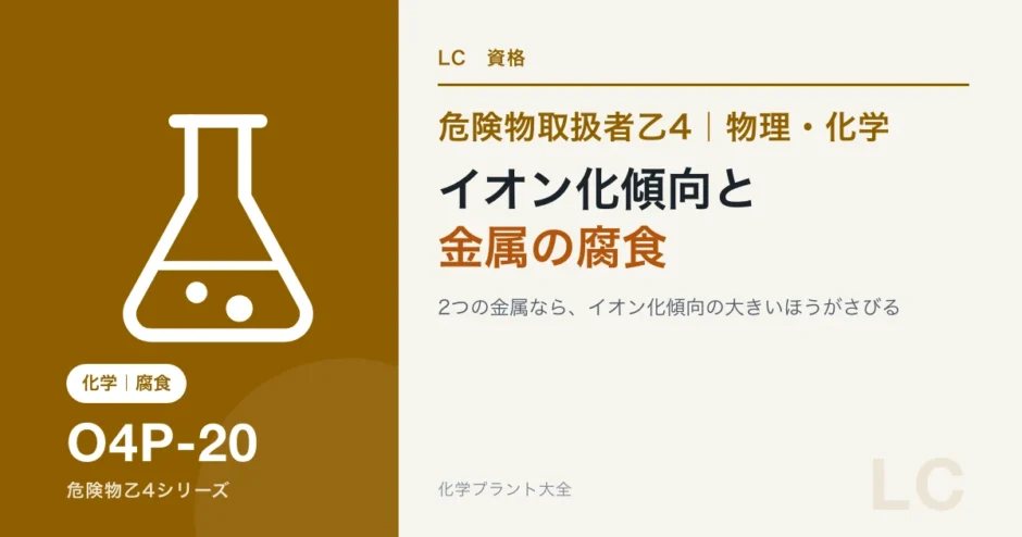 危険物乙4のイオン化傾向と金属の腐食｜地下の配管はなぜさびるのかのアイキャッチ