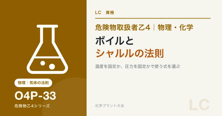 危険物乙4のボイルの法則とシャルルの法則｜何を固定しているかで式を選ぶのアイキャッチ