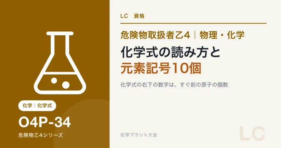 危険物乙4の化学式の読み方の超入門｜元素記号10個とH2Oが読めれば足りるのアイキャッチ