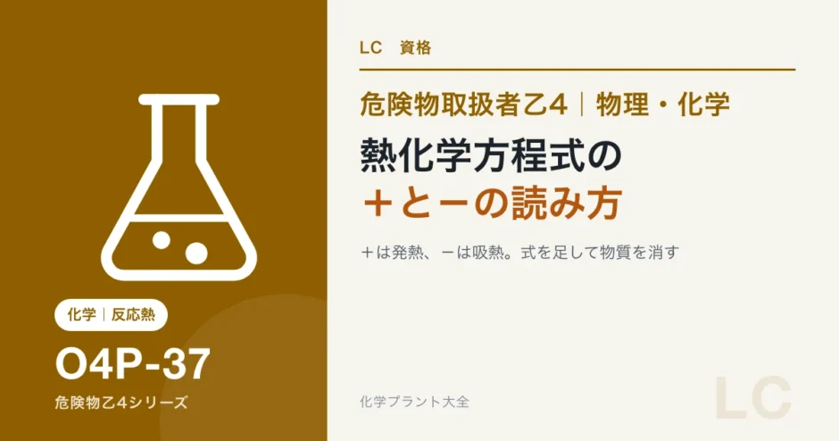 危険物乙4の熱化学方程式の読み方｜＋は発熱、燃焼熱はどう問われるかのアイキャッチ