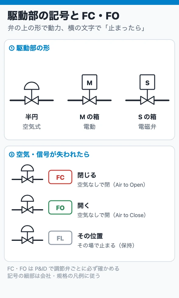 駆動部の記号と FC・FO