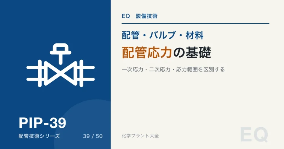 配管応力の基礎｜一次応力と二次応力は何が違うか