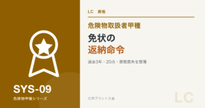 危険物取扱者免状の返納命令と違反点数制度を解説する記事のアイキャッチ