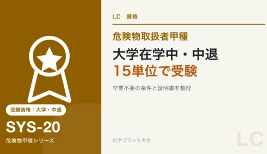 危険物甲種は大学在学中・中退でも受験できる？化学15単位と証明書