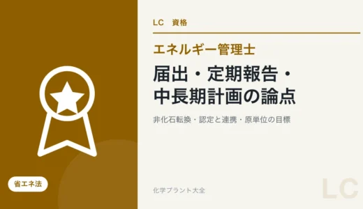 届出・定期報告・中長期計画の論点｜非化石転換の計画・認定と連携・原単位の目標・指示と命令【エネ管・課目Ⅰ】