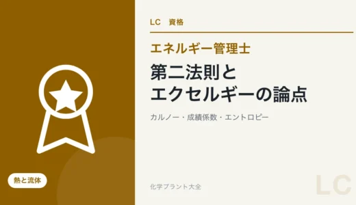 第二法則とエクセルギーの論点｜熱効率・成績係数・カルノー・エントロピー・有効エネルギー【エネ管・熱Ⅱ】
