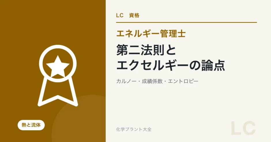 第二法則とエクセルギーの論点（エネルギー管理士 熱分野）