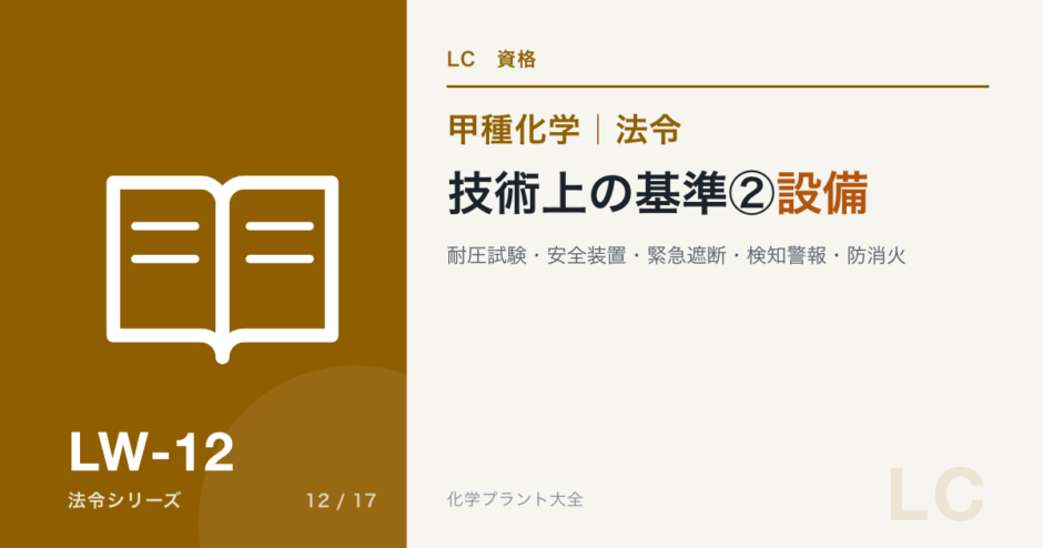 技術上の基準②設備｜耐圧試験・安全装置・緊急遮断・検知警報・防消火