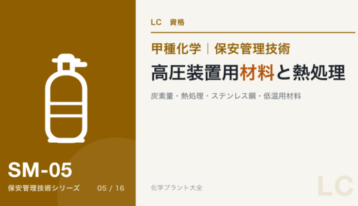 高圧装置用材料と熱処理の論点｜炭素量・熱処理・合金元素・ステンレス鋼・低温用と高温用の鋼【甲種化学・保安】