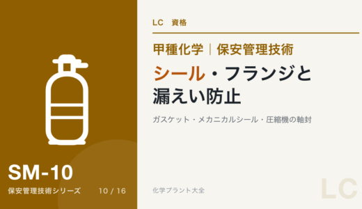 シール・フランジと漏えい防止の論点｜ガスケット・軸封・弁座漏れ・漏えい量【甲種化学・保安】
