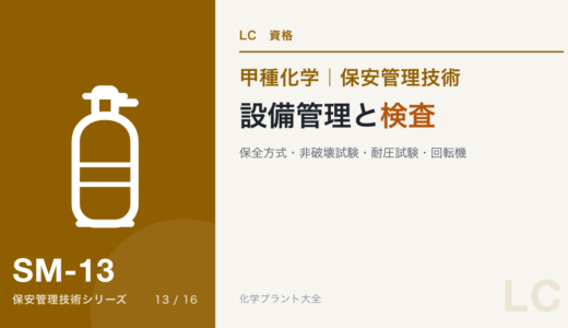 設備管理と検査の論点｜保全方式・設備診断・非破壊試験・耐圧と気密試験・安全装置の検査・回転機【甲種化学・保安】